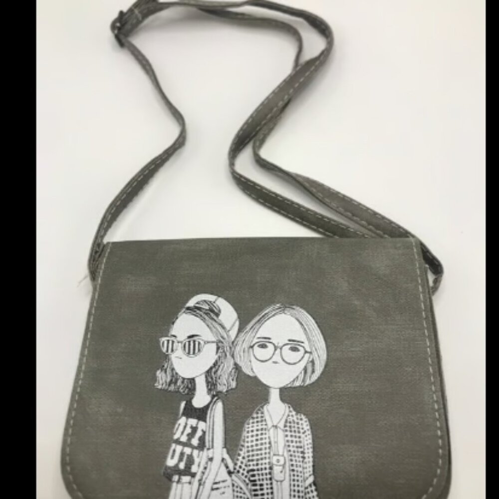 Women Bag gray color Shoulder Crossbody Bag PU Square Mob